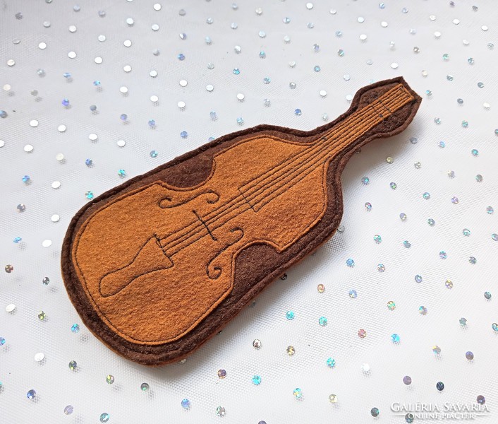 Handmade felt keychain violin cello shape 20cm