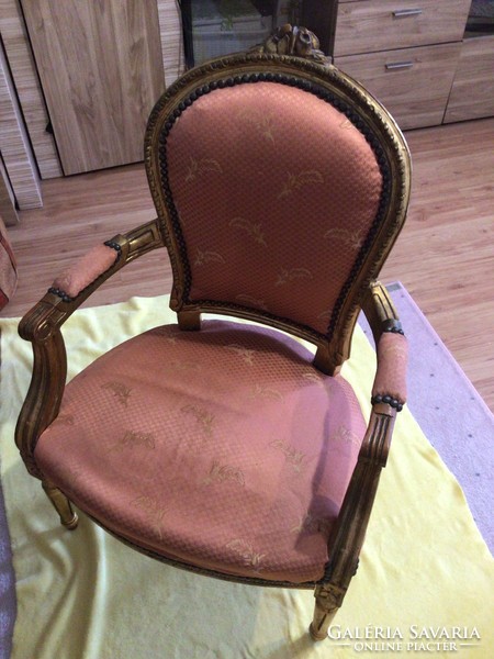 Aranyozott barokk fotel , karosszék