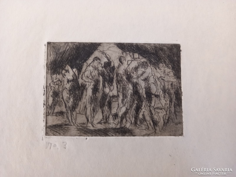 David Jándi - antique composition, 1923 etching