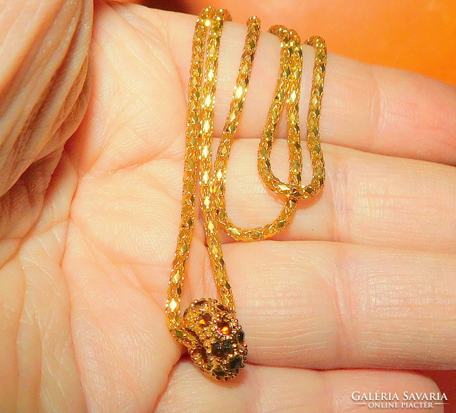 Gold glitter swarovski pandora nature pearl gold gold filled necklace