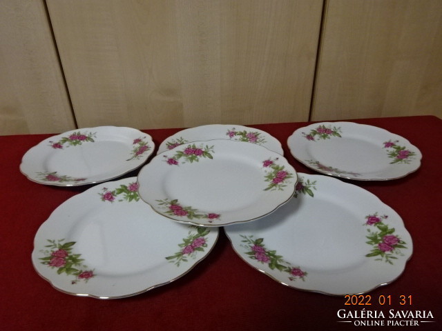Chinese porcelain, rose patterned small plate, six in one. He has! Jókai.