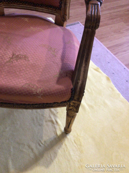 Gilded baroque armchair with armchair