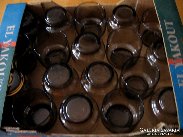 Set of smoke-colored glasses, 2 dl, 6 pcs