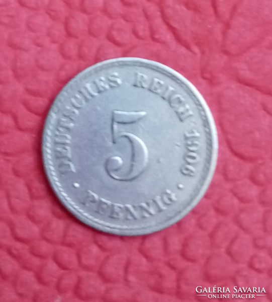 5 német pfennig 1906-ból