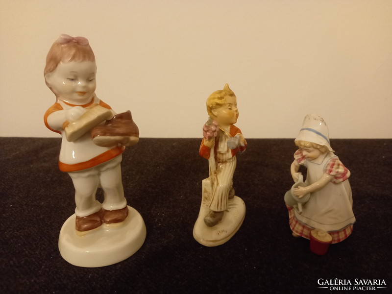 3 porcelán figura, Bécsi Porcelán Manufaktúra, Royal Dux Chechoslovakia
