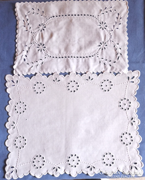 2 pcs snow-white madeira tablecloth,
