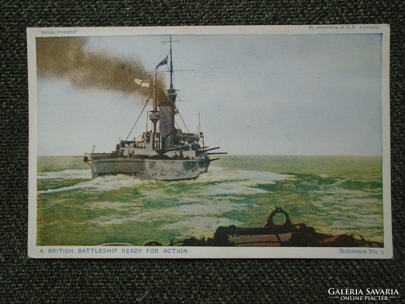 British warship - English postcard