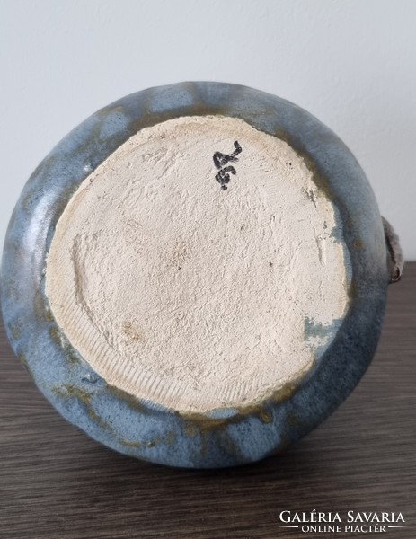 Decorative applied art stoneware vase-marked work
