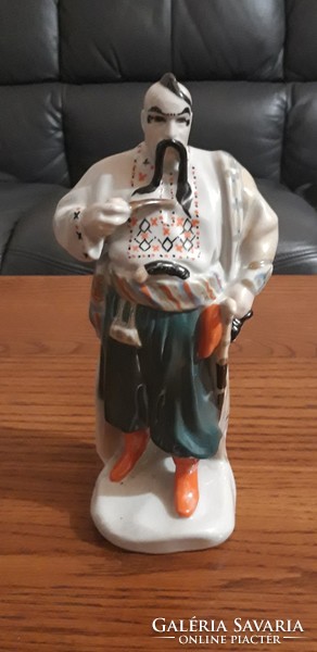 Marked Russian pipe warlord porcelain figure