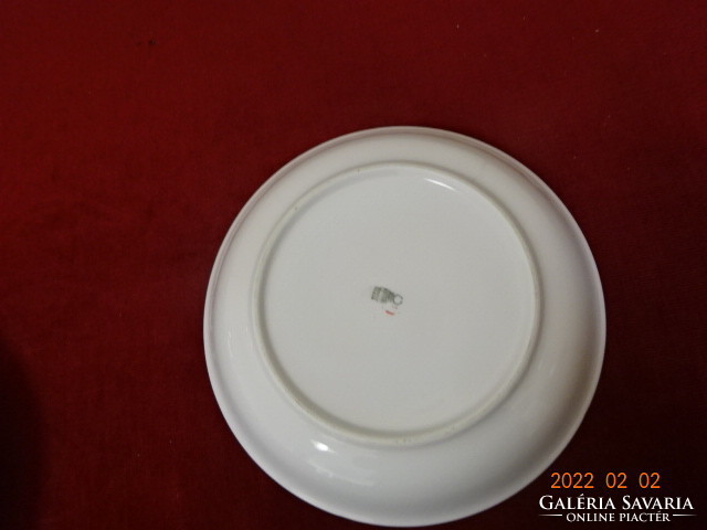 Zsolnay porcelain flat plate, blue striped, diameter 20.5 cm. He has! Jókai.
