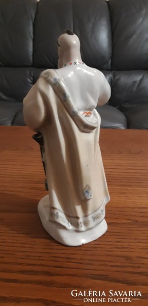 Marked Russian pipe warlord porcelain figure