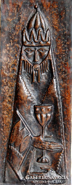 Imre Kovács (1936-1996): icon - large, unique copper embossing