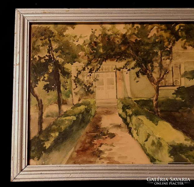 FK/167 - Ismeretlen festő – Kerti ösvény című festménye