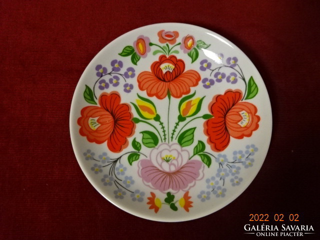 Raven house porcelain wall plate with red floral. He has! Jókai.