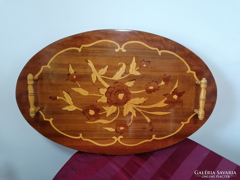 Wooden sideboard with inlaid inlay