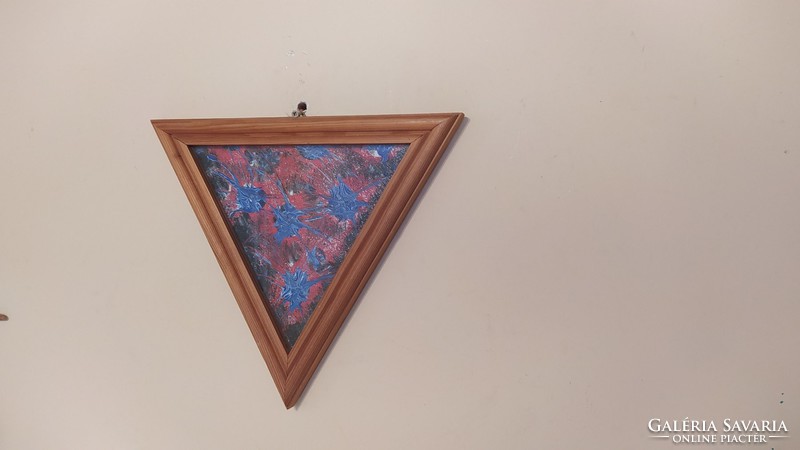 Triangular signed abstract painting
