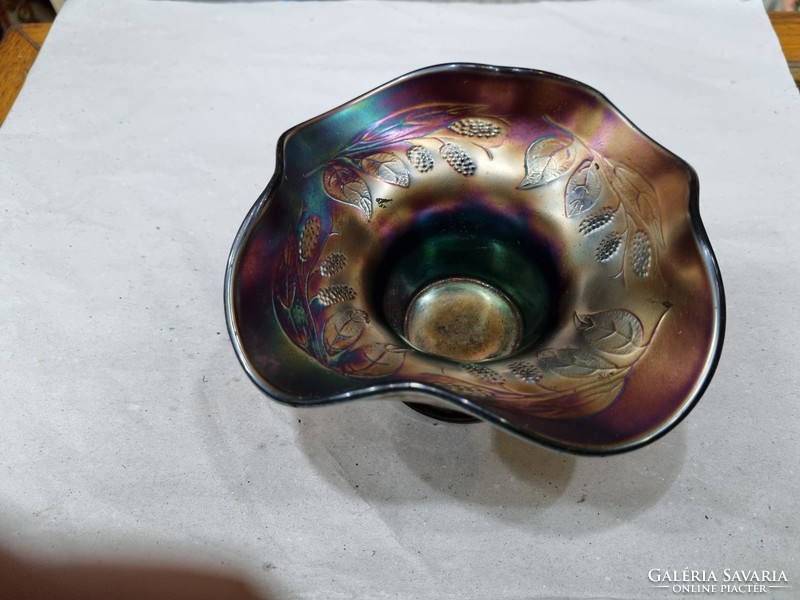 Old iridescent glass bowl