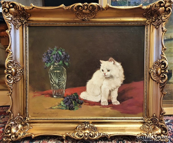 Gabriella Istvánffy / kitten with pansy