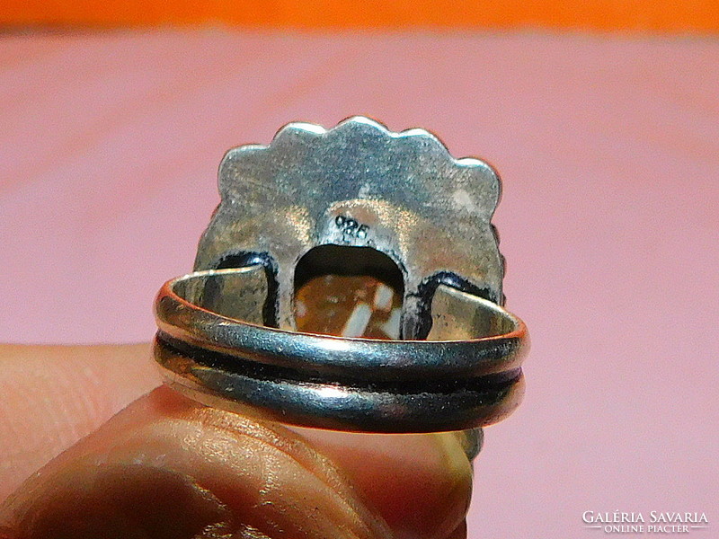 Capuccino jasper mineral stone drop ring 6