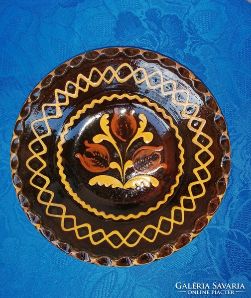 Sándor Mónus glazed ceramic wall plate hmv 22 cm (ap)
