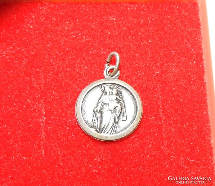 Silver virgin mary with jesus coin with two sides