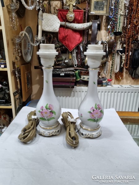 2 pieces of Herend porcelain table lamp