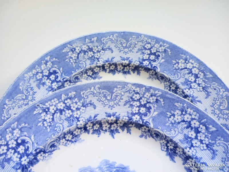 Régi kék mintás fajansz tányér 22cm 2db darabonként