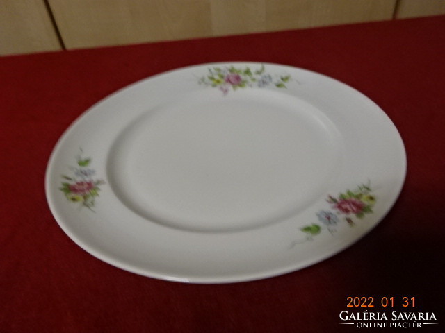 Lowland porcelain small plate decorated with a bouquet of flowers. He has! Jókai.