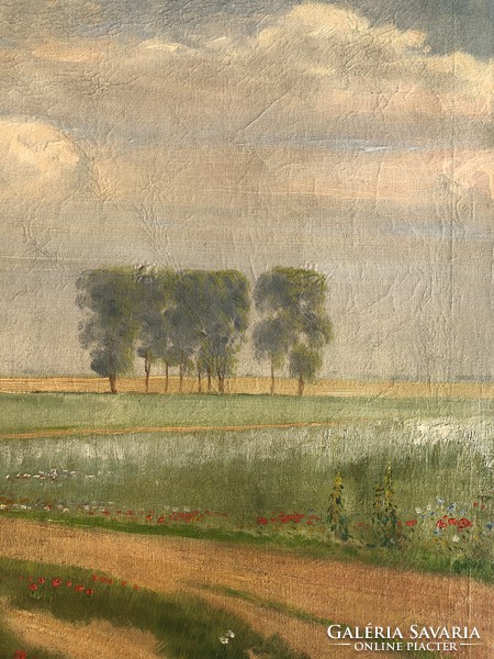 Kerekes József (1892-1938) “Hazaúton” c. 72x92 cm olajfestménye