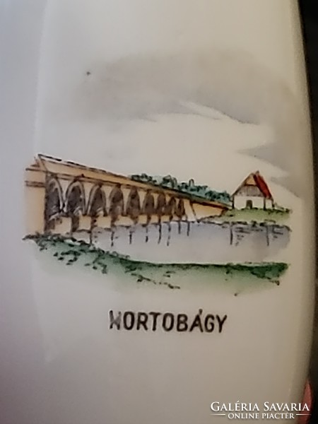 Hortobágy 9 lukú híd Aquincumi porcelán  Váza 16 cm