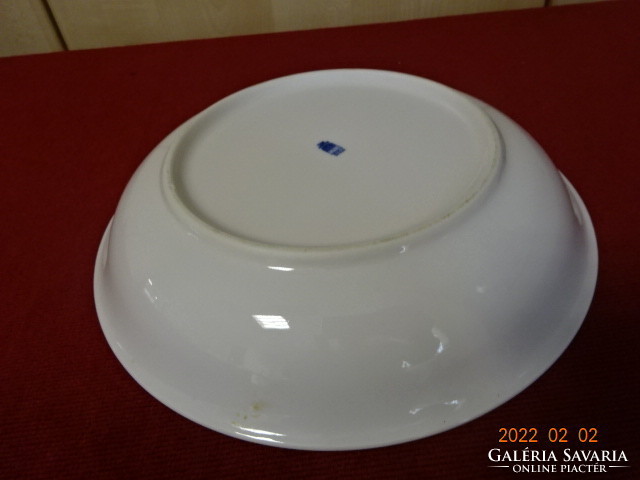 Zsolnay porcelain blue striped flat plate, diameter 20.5 cm. He has! Jókai.