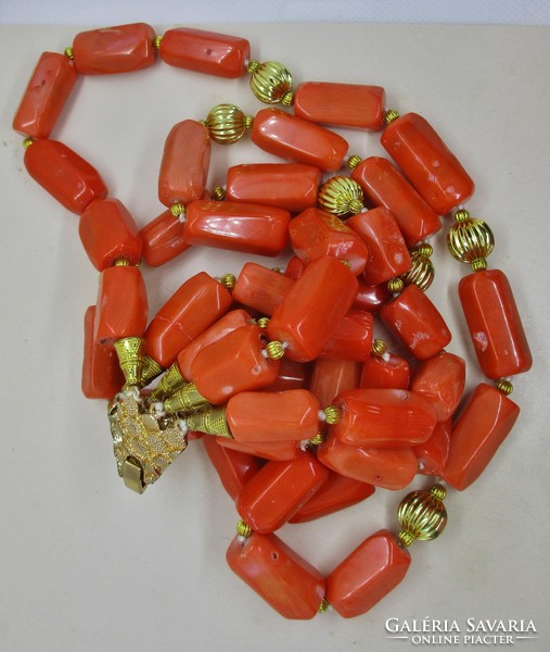 Large old genuine coral necklace 344g