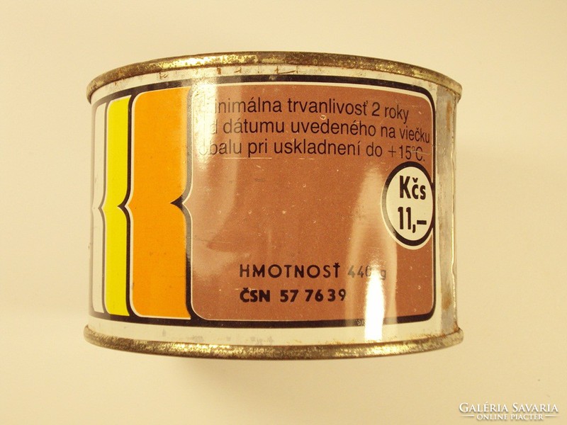 Retro tin can tin can - luncheon meat pork - lentil meat - Czechoslovakia - 1980s