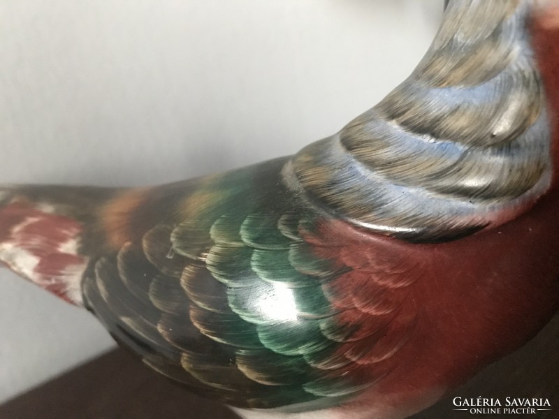 Large-scale ceramic bird figurine statue of a pheasant from Bodrogkeresztúr