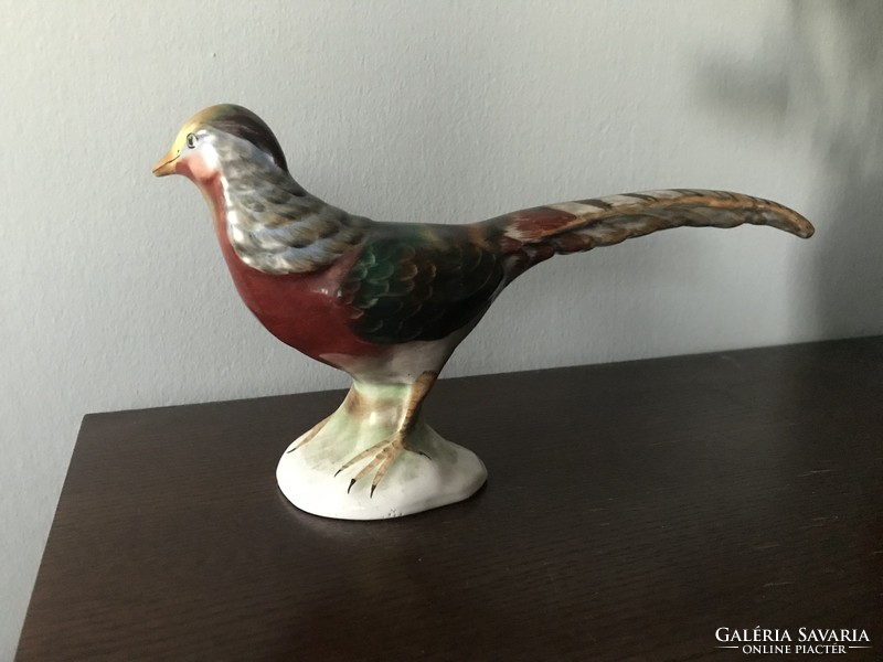 Large-scale ceramic bird figurine statue of a pheasant from Bodrogkeresztúr
