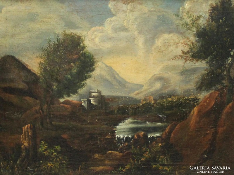 Antique Austrian landscape 18-19 century.