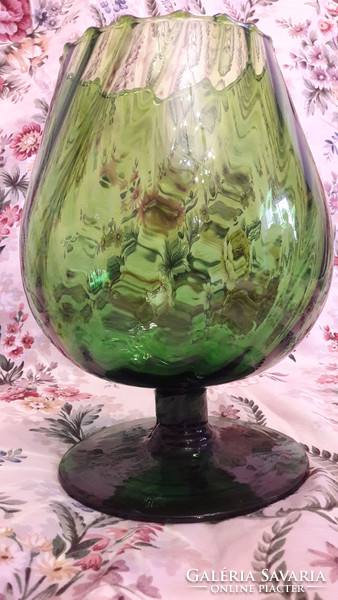 Zöld üveg kehely, óriás pohár (L2160)