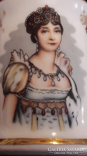 Mária Lujza portréjával díszített porcelán fűszerszóró, sószóró (L2162)