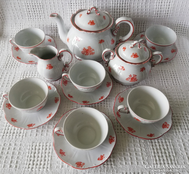 Zsolnay baroque tea set for 6 people