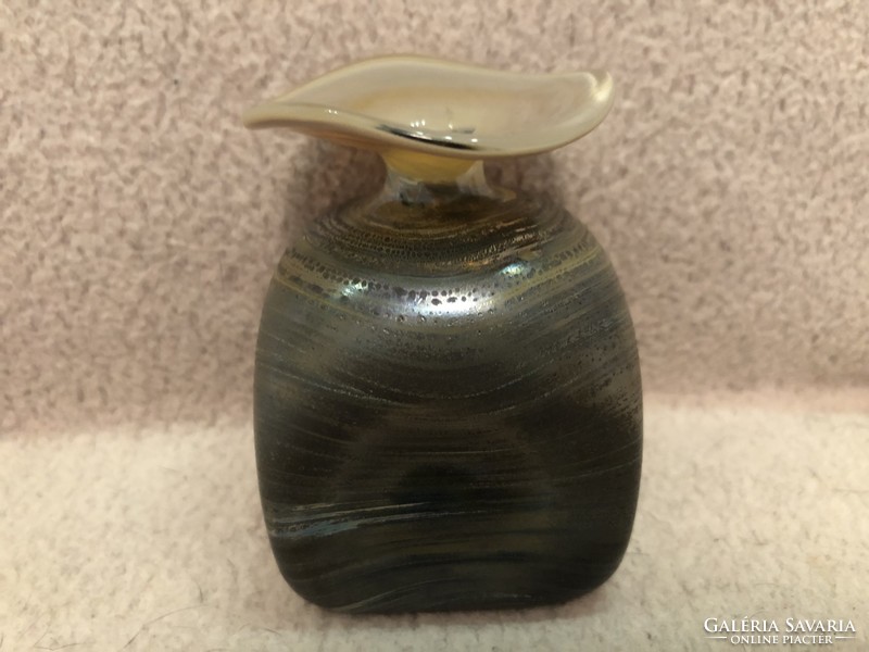Old tiffany patterned glass vase.