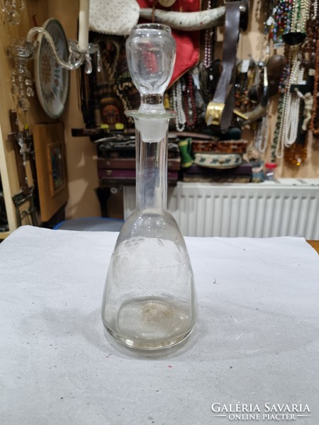 Old polished glass bottle