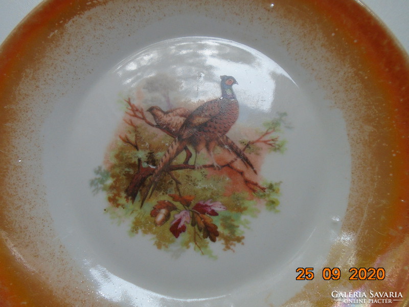 Zsolnay pheasant patterned eosin glazed plate