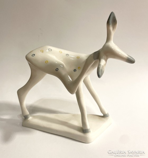 Retro aquincum porcelain deer figurine