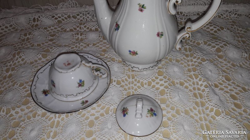 Zsolnay coffee spout, jug, cup, placemat plate