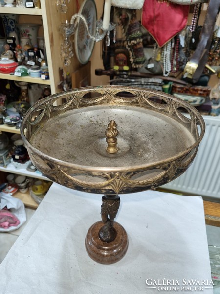 Old figural bowl with copper base