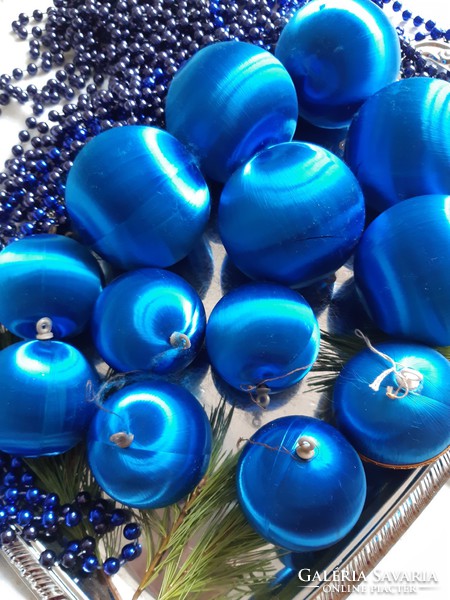 Cobalt blue Christmas tree decorations in one