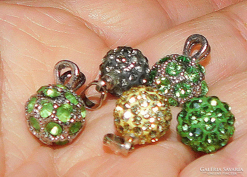 Shiny 5 shamballa crystal ball pendants in one package