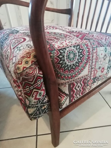 Curiosity, rare art deco curved armchair with new life