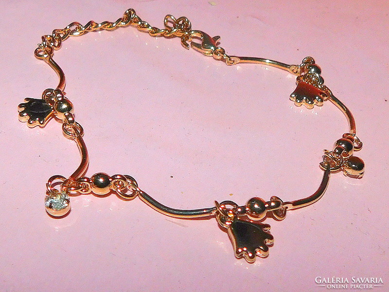 Pendant crystal gold gloss bracelet - up to an ankle chain