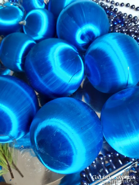 Cobalt blue Christmas tree decorations in one